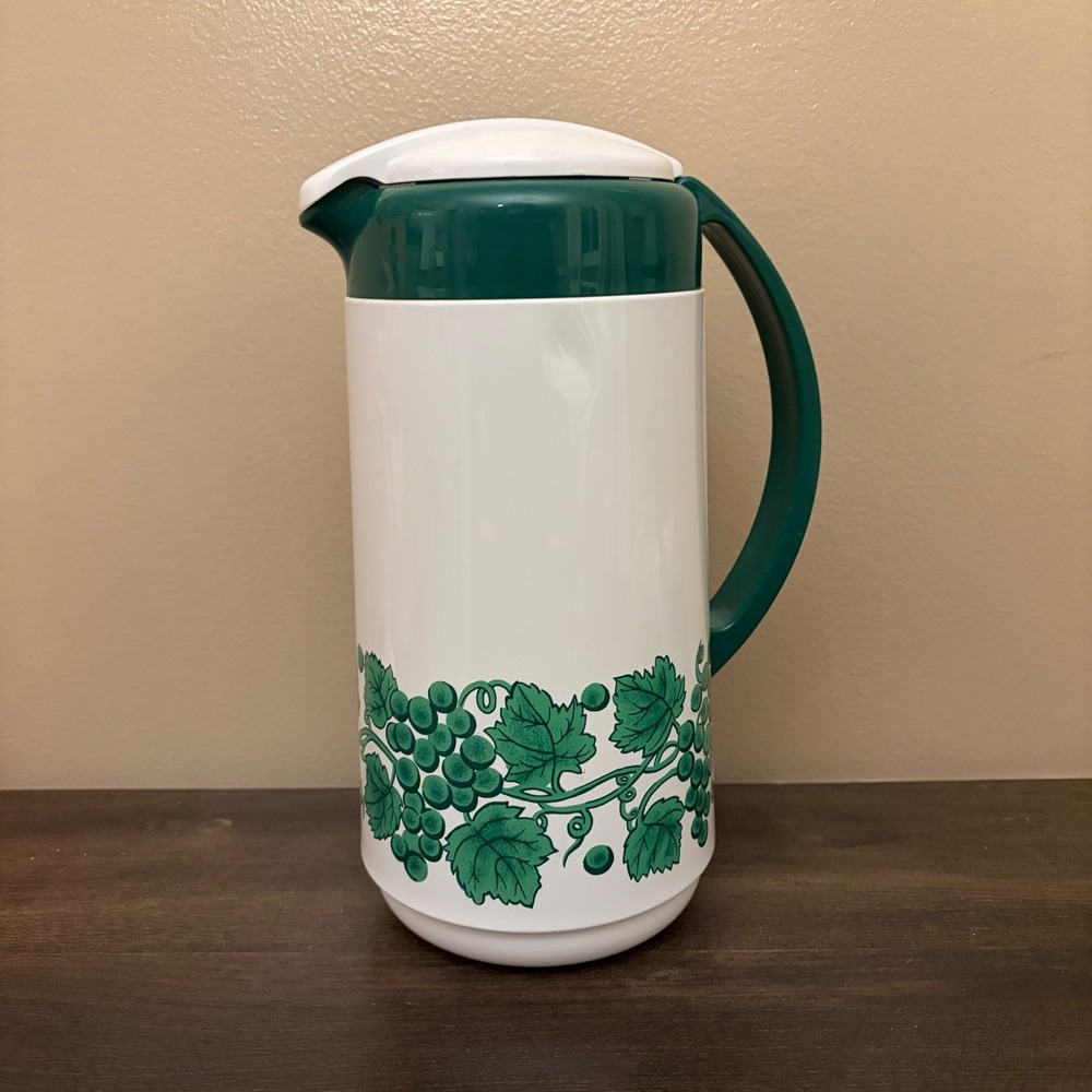 Vintage 1993 Kamenstein Thermal Carafe Pitcher‎ Green Grapes White Insulated